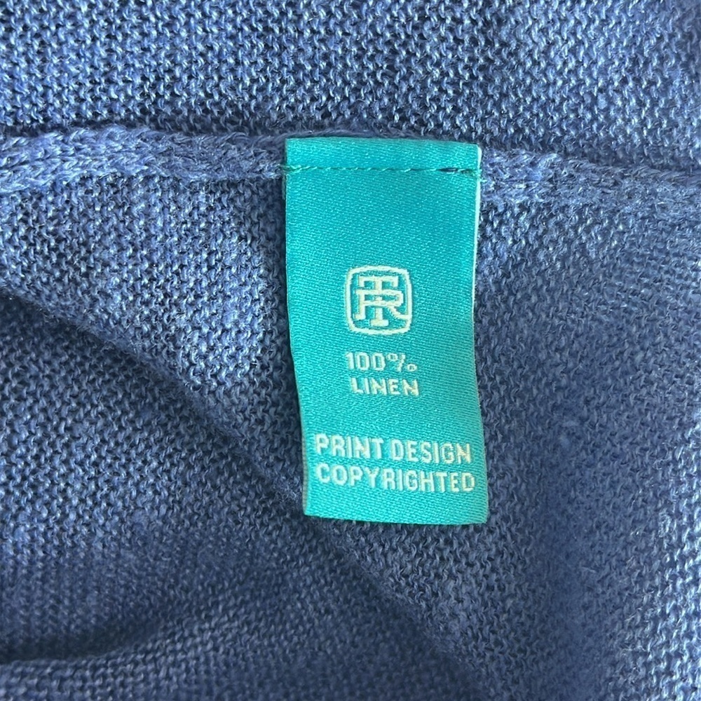 Tori Richard Women’s Royal Blue Linen Tunic Top Size Small Resortwear Coastal - Picture 6 of 7